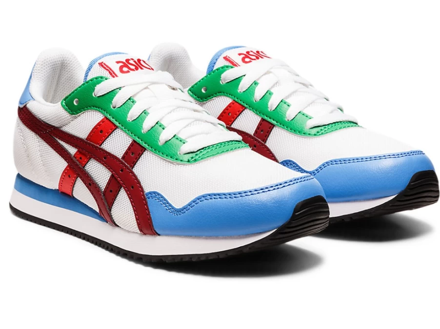 ASICS Women's TIGER RUNNER Sneakers in White/Burgundy - Lightweight Running Shoes