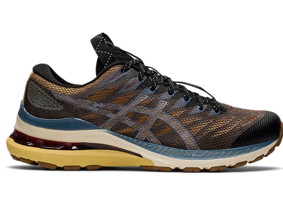 ASICS Women's GEL-KAYANO 28 Running Shoes - Anthracite/Antique Gold (FN3-S)