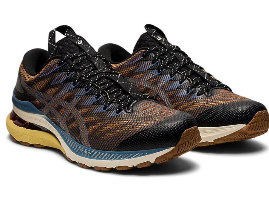 ASICS Women's GEL-KAYANO 28 Running Shoes - Anthracite/Antique Gold (FN3-S)