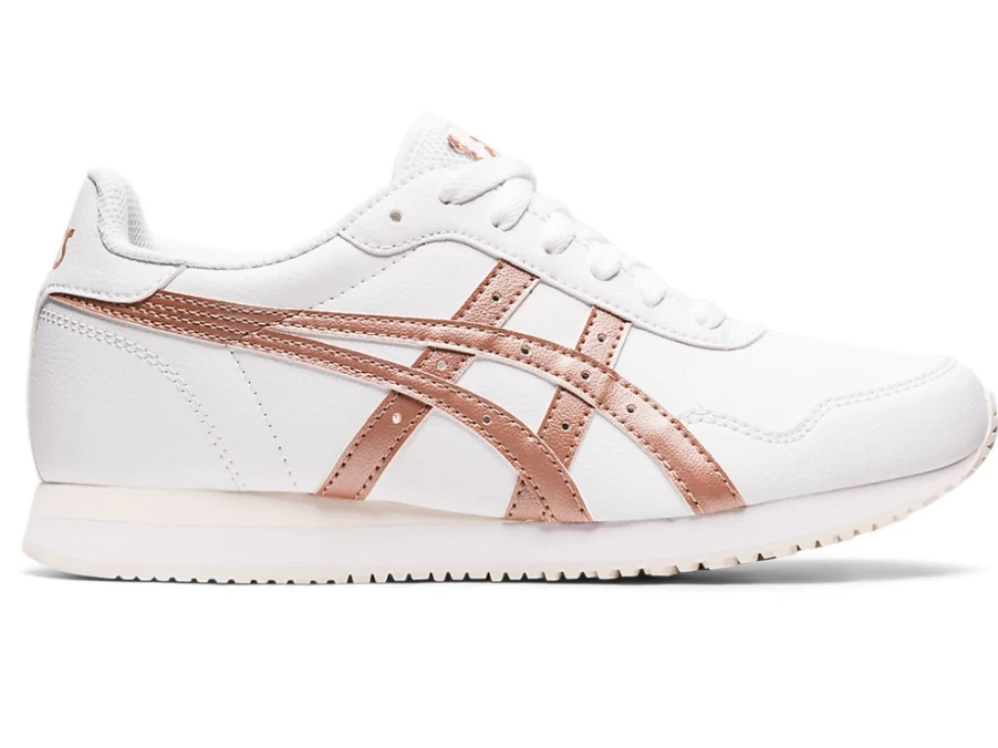 ASICS Women's Tiger Runner Running Shoes in White/Rose Gold