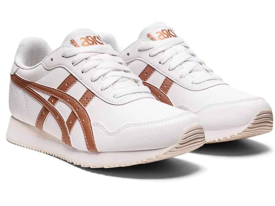 ASICS Women's Tiger Runner Running Shoes in White/Rose Gold