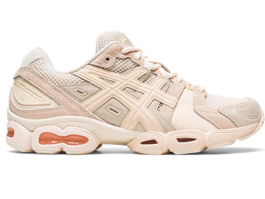 ASICS Women's GEL-NIMBUS 9 Running Shoes in Oatmeal/White Peach