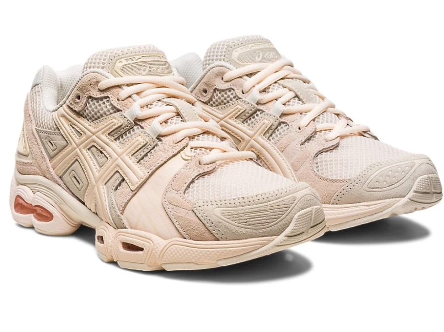 ASICS Women's GEL-NIMBUS 9 Running Shoes in Oatmeal/White Peach