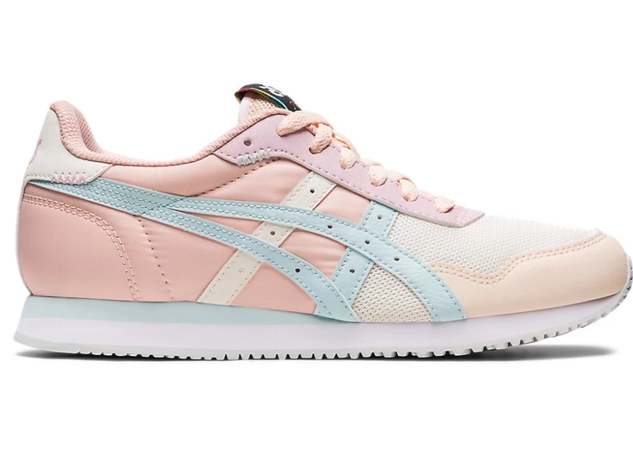 ASICS Women's TIGER RUNNER Running Shoes in Cream/Aqua Angel