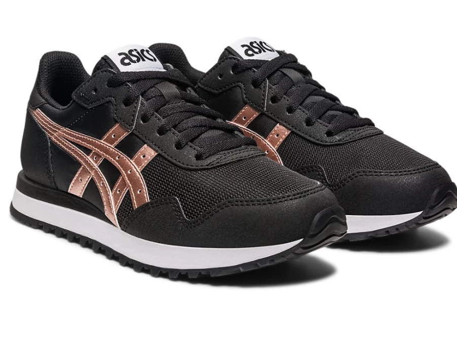 ASICS Women's TIGER RUNNER II Running Shoes - Black/Rose Gold