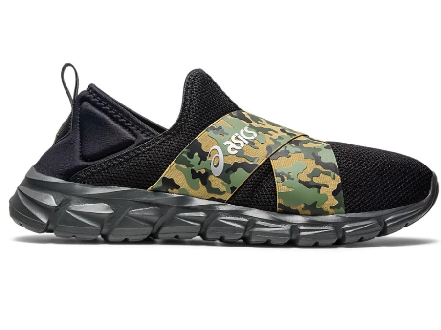ASICS UNISEX QUANTUM LYTE SLIP-ON Sneakers in Black/Camo - Lightweight Slip-On Shoes for Men & Women