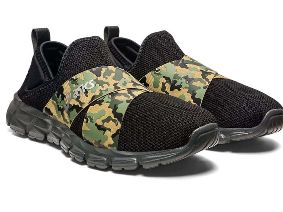 ASICS UNISEX QUANTUM LYTE SLIP-ON Sneakers in Black/Camo - Lightweight Slip-On Shoes for Men & Women
