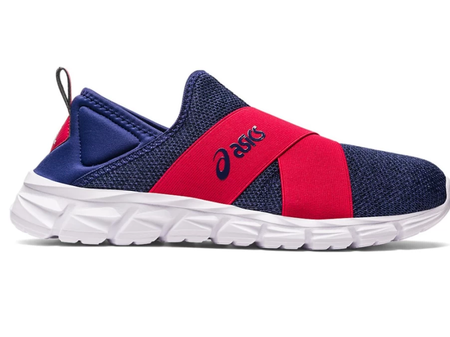 ASICS Unisex Quantum Lyte Slip-On Sneakers in Indigo Blue & Speed Red - Comfortable Slip-On Shoes for Men & Women