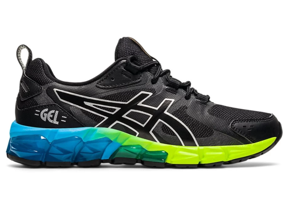 ASICS GEL-QUANTUM 180 6 Kids' Running Shoes - Black/Aizuri Blue - Grade School Sneakers
