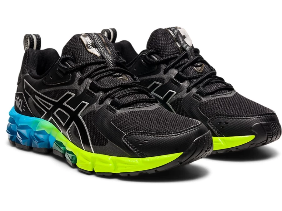 ASICS GEL-QUANTUM 180 6 Kids' Running Shoes - Black/Aizuri Blue - Grade School Sneakers