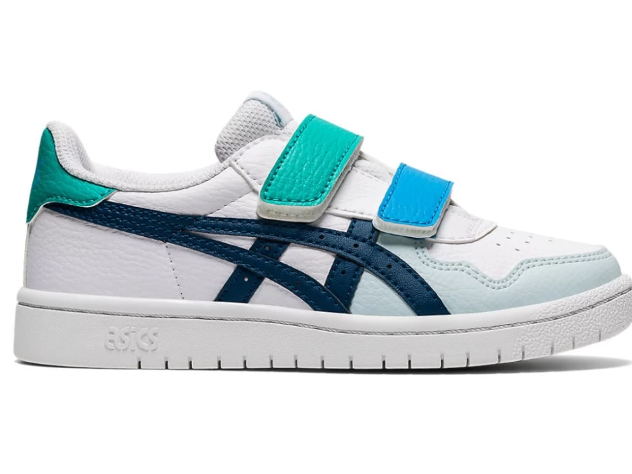 ASICS Kids' Preschool Shoes - White/Mako Blue - JAPAN S Pre-School Sneakers for Children