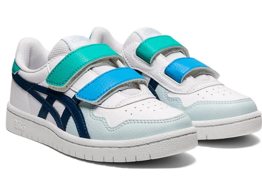 ASICS Kids' Preschool Shoes - White/Mako Blue - JAPAN S Pre-School Sneakers for Children