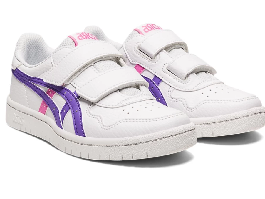 ASICS Kids' Preschool Shoes - White/Amethyst - JAPAN S Pre-School Sneakers for Children