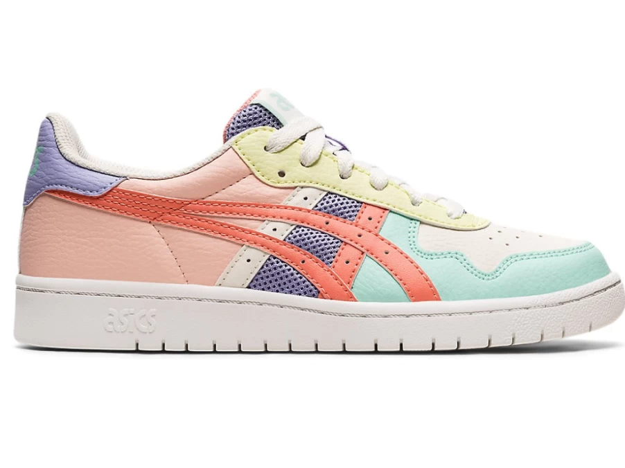 ASICS Kids' S Grade School Shoes in Cream/Guava - Japan Style Running Sneakers