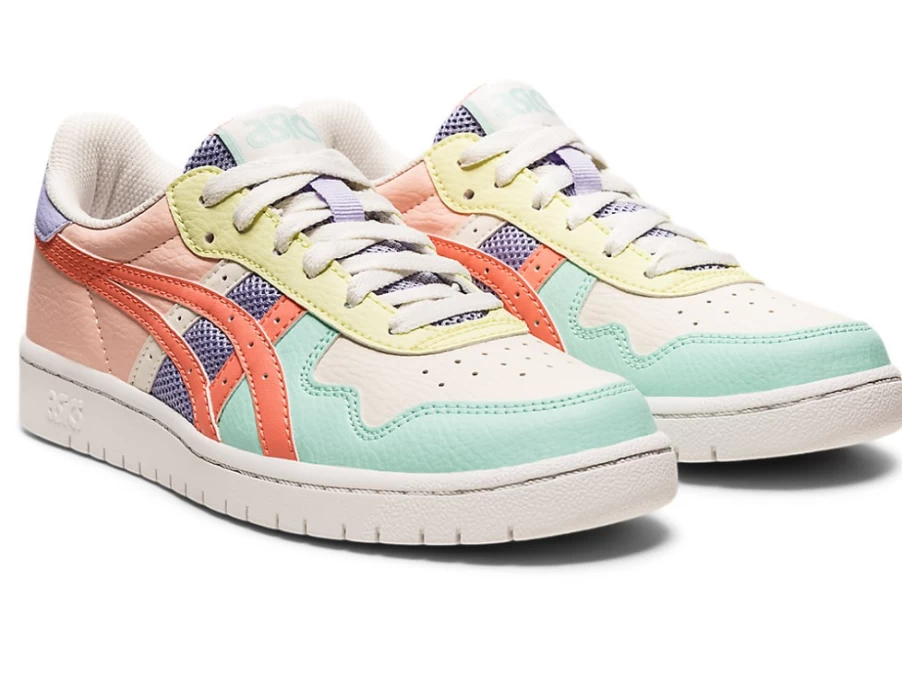 ASICS Kids' S Grade School Shoes in Cream/Guava - Japan Style Running Sneakers