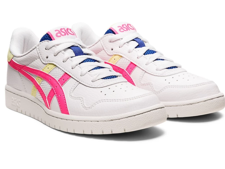 ASICS Kids' School Shoes S Grade Japan - White/Hot Pink Running Sneakers for Children
