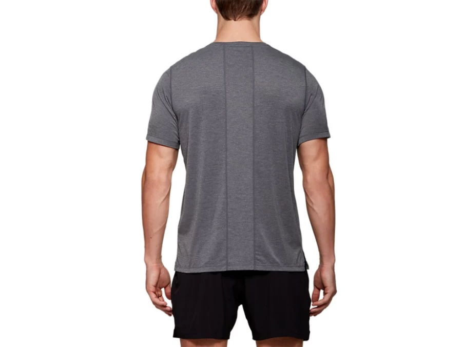 ASICS Men's Dorai Short Sleeve Top - Dark Grey Heather Athletic Shirt