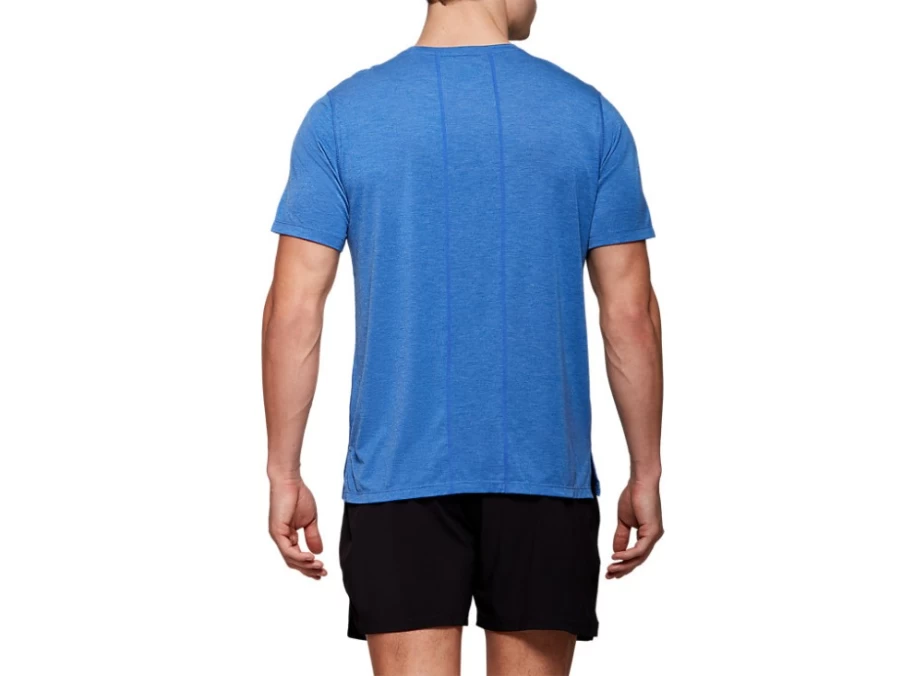 ASICS Men's DORAI Short Sleeve Top - Asics Blue Heather Athletic Shirt