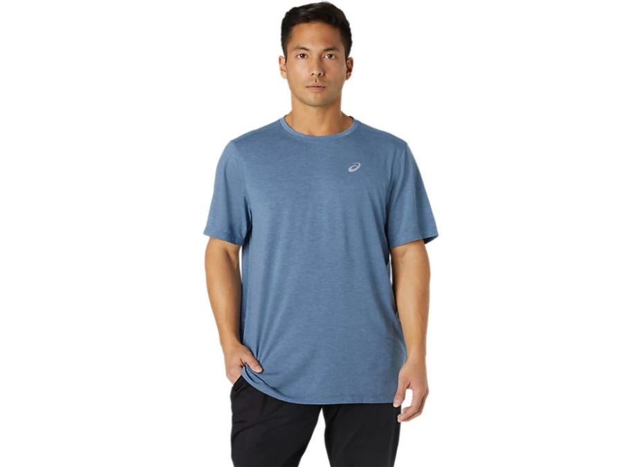 ASICS Men's Storm Blue Heather DORAI Short Sleeve Top