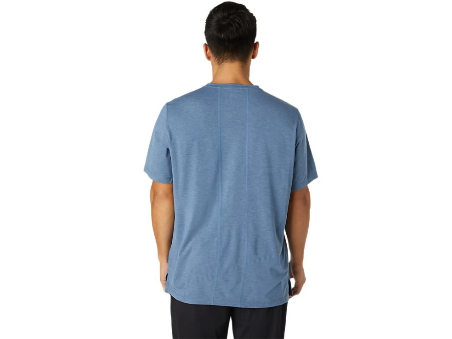 ASICS Men's Storm Blue Heather DORAI Short Sleeve Top