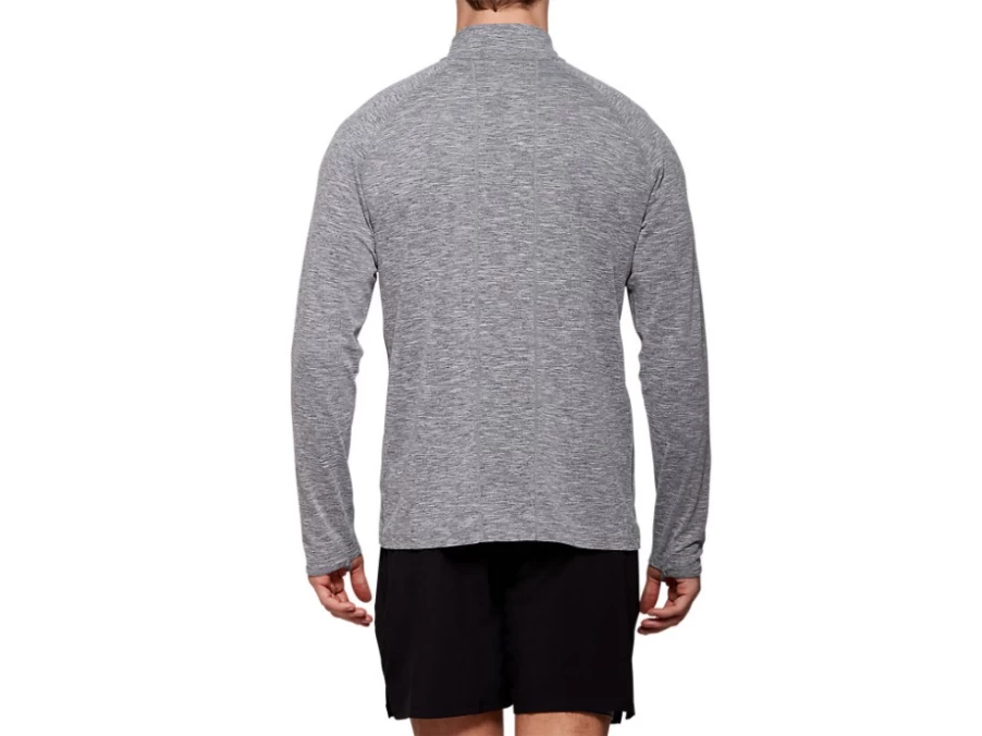 ASICS Men's DORAI Quarter Zip Top - Dark Grey Heather Pullover for Athletic Performance