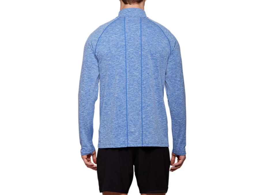 ASICS Men's DORAI Quarter Zip Top in Asics Blue Heather - Lightweight Performance Pullover