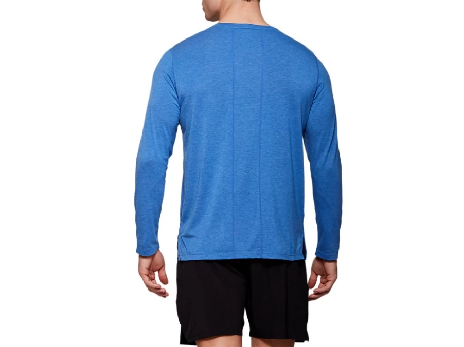 ASICS Men's Dorai Long Sleeve Top - Asics Blue Heather Performance Shirt