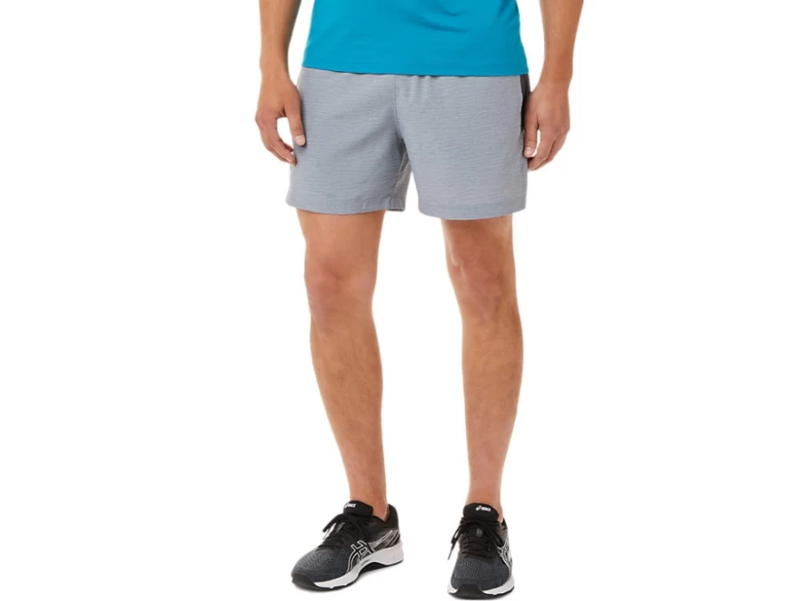 ASICS Men's 5-Inch Lightweight Running Shorts - Sheet Rock Spacedye Print/Carrier Grey