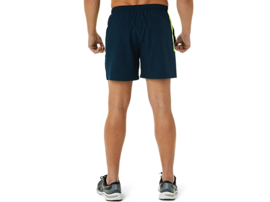 ASICS Men's 5-Inch PR LYTE Shorts - French Blue/Hazard Green Running Athletic Shorts