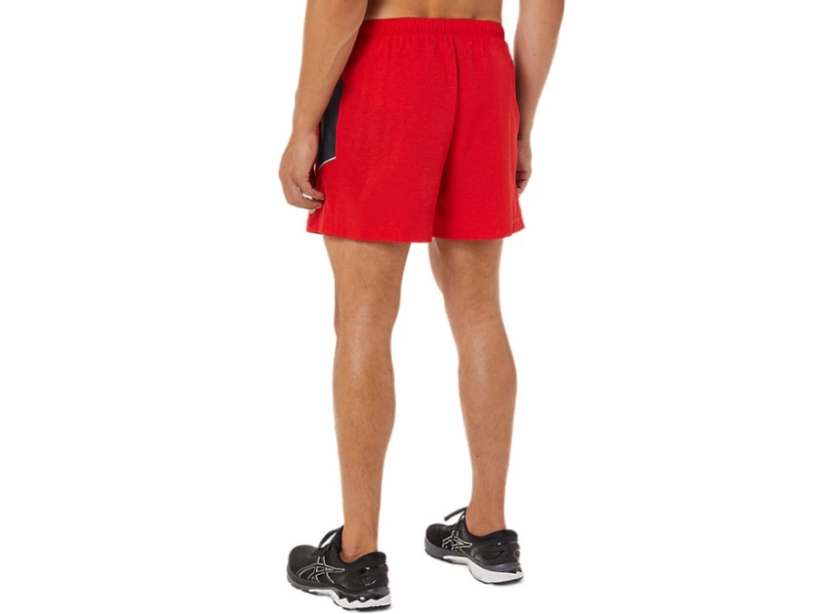 ASICS Men's 5-Inch Lightweight Running Shorts - Electric Red Heather/Carrier Grey