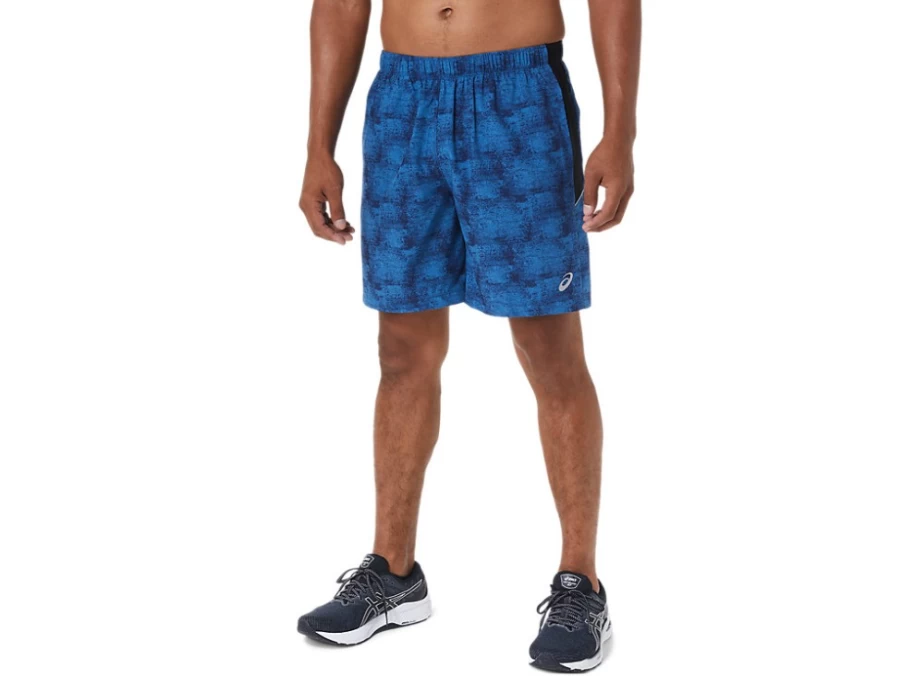 ASICS Men's 7-Inch Performance Lightweight Running Shorts - Tie Dye Blue/Perfect Black