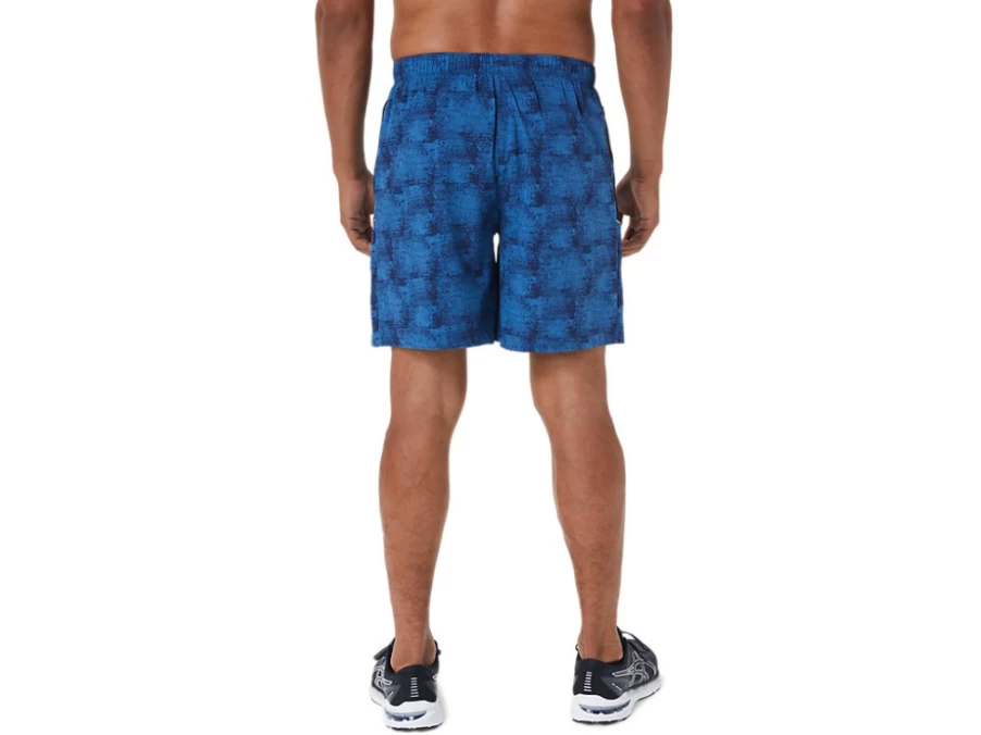 ASICS Men's 7-Inch Performance Lightweight Running Shorts - Tie Dye Blue/Perfect Black