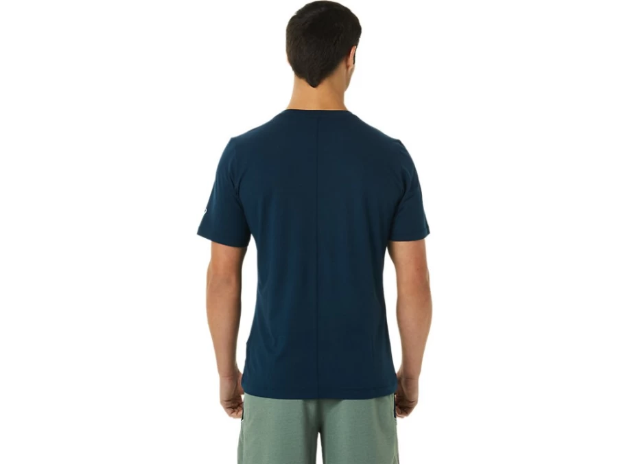 ASICS Men's SS HTHR Tech Top in Lake Drive Heather - Performance Athletic Shirt
