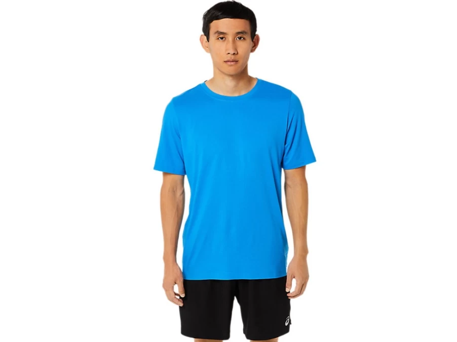 ASICS Men's SS HTHR Tech Top - Electric Blue Heather