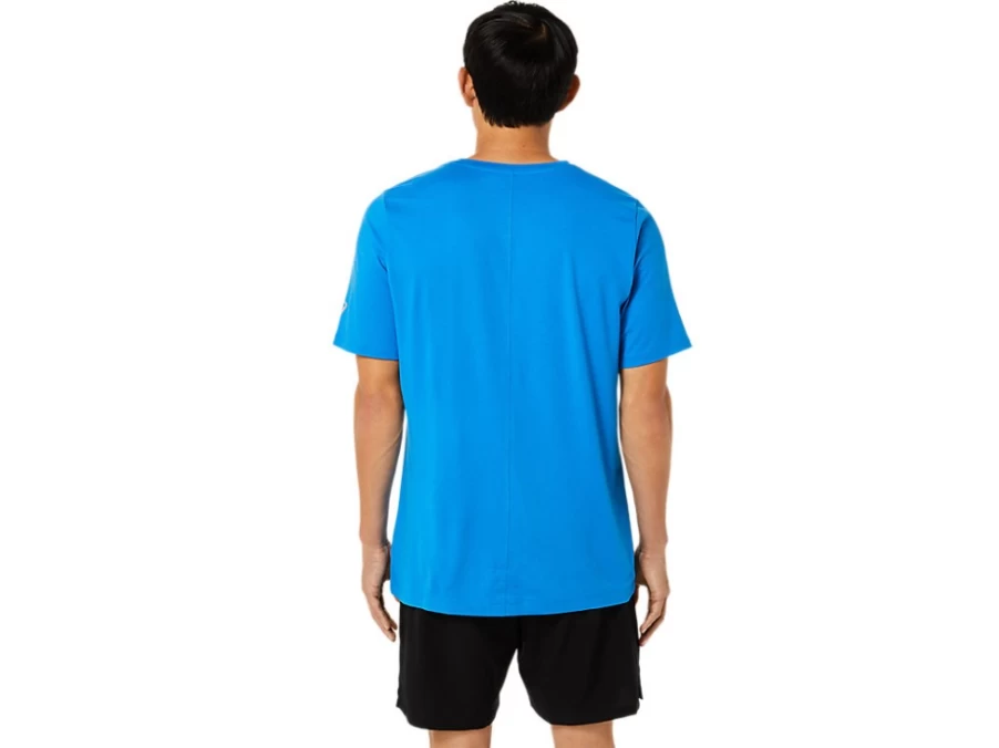 ASICS Men's SS HTHR Tech Top - Electric Blue Heather