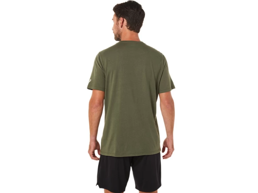ASICS Unisex Olive Canvas XG Short Sleeve Lockup Logo T-Shirt