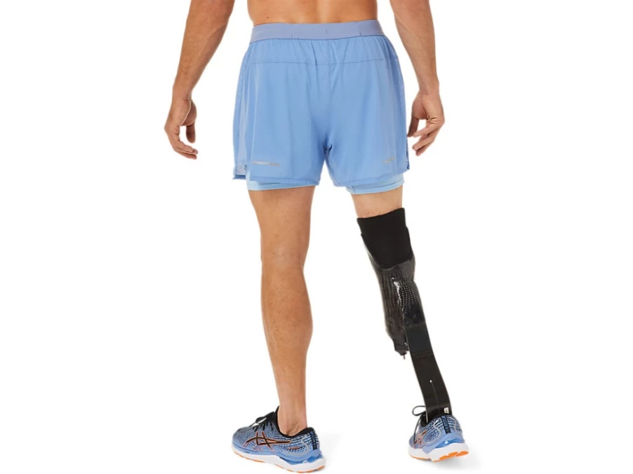 ASICS Men's Blue Harmony/Blue Bliss Ventilate 2-in-1 5-Inch Running Shorts with Mesh Liner