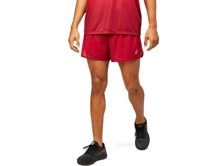 ASICS Men's Burgundy/Electric Red Ventilate 2-in-1 5-Inch Running Shorts