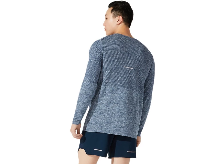 ASICS Men's French Blue Race Seamless Long Sleeve Performance Top
