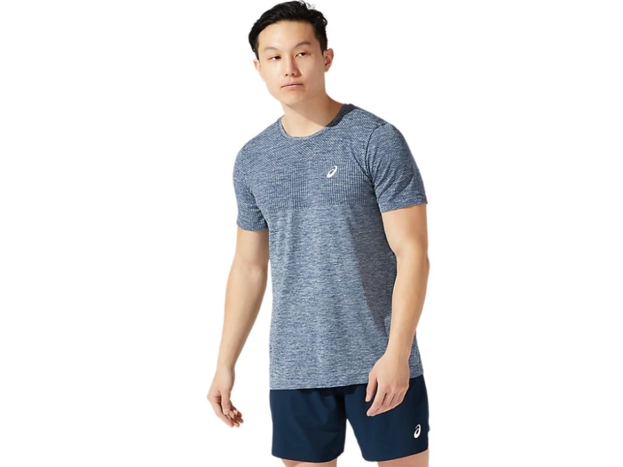 ASICS Men's French Blue Race Seamless Short Sleeve Running Shirt
