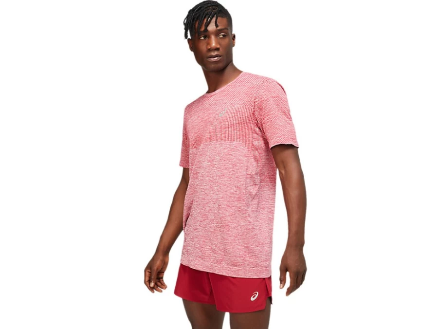 ASICS Men's Burgundy Race Seamless Short Sleeve Running Shirt