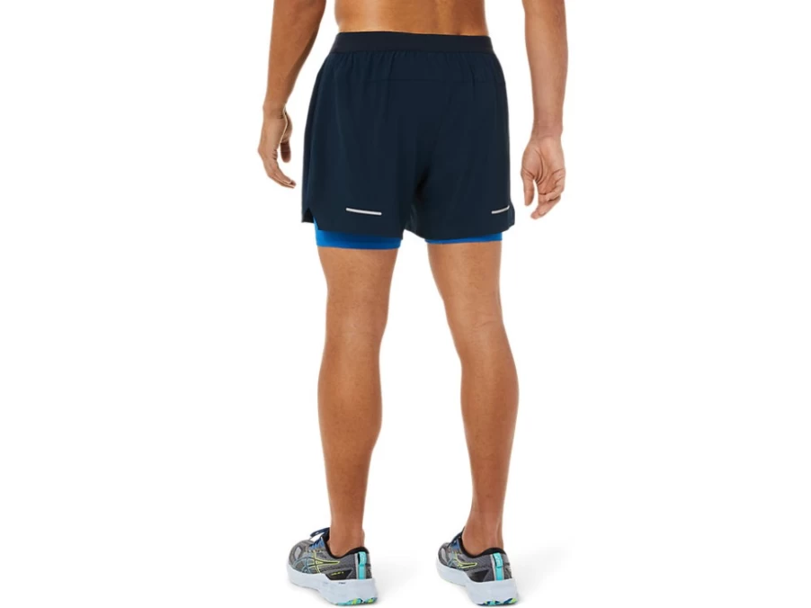 ASICS Men's French Blue/Lake Drive Road 2-N-1 5-Inch Running Shorts