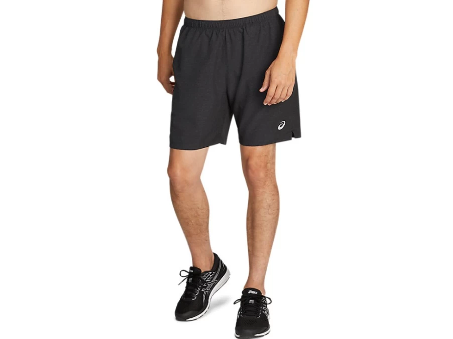 ASICS Men's 7-Inch 2-in-1 Short - Performance Black Heather/Lime Running Athletic Shorts