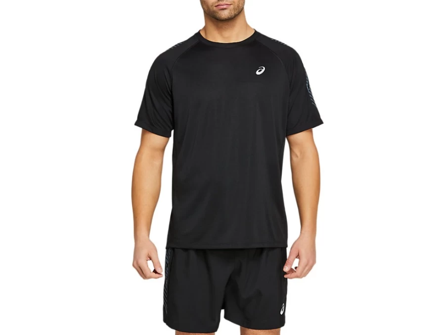 ASICS Men's Icon Short Sleeve Top - Performance Black/Carrier Grey Athletic Shirt
