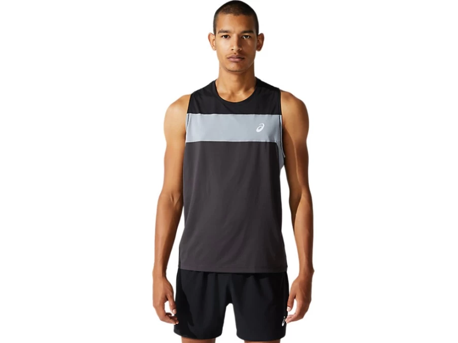 ASICS Men's Race Singlet - Graphite Grey/Performance Black Running Top