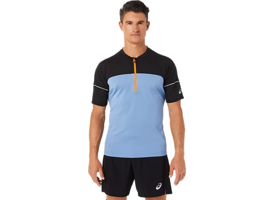 ASICS Men's FujiTrail Running Top - Blue Harmony/Performance Black