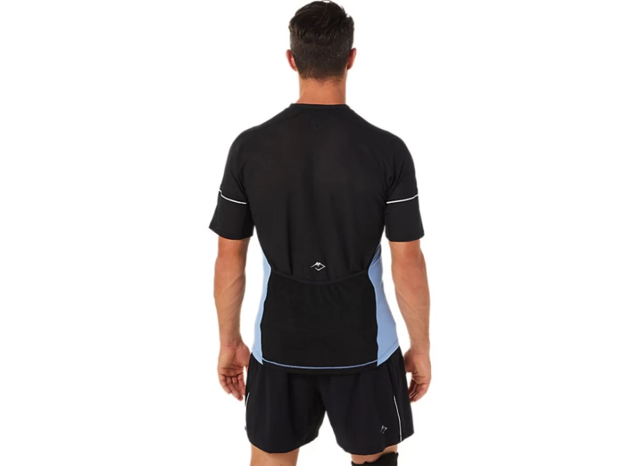 ASICS Men's FujiTrail Running Top - Blue Harmony/Performance Black
