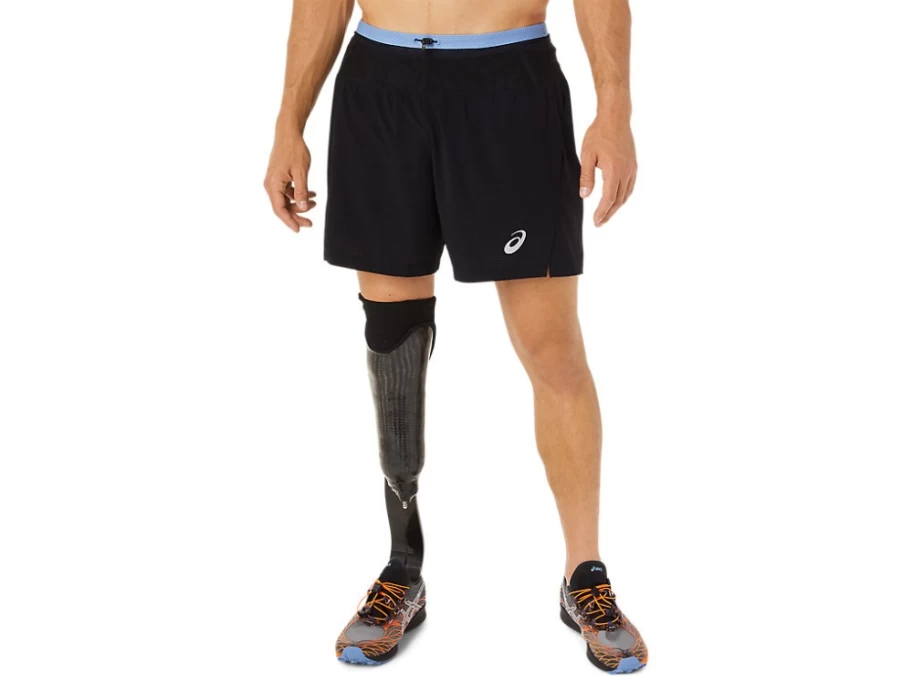 ASICS Men's FujiTrail Running Shorts - Performance Black/Blue Harmony - Lightweight Trail Shorts for Men