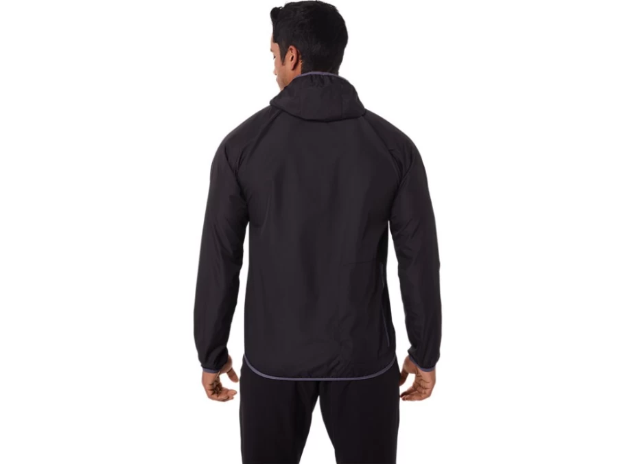 ASICS Men's Performance Black Packable Jacket - Lightweight Travel Windbreaker