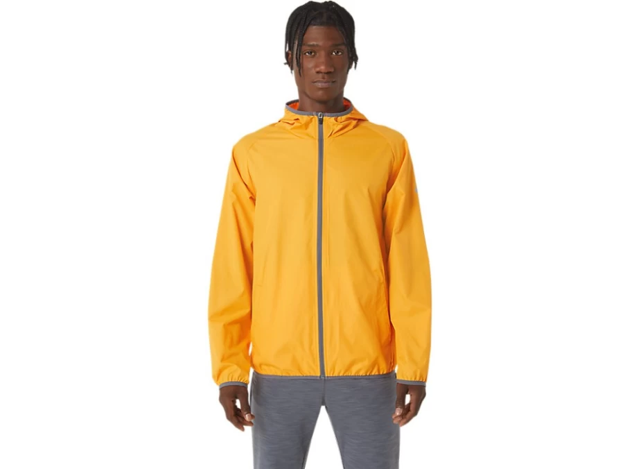 ASICS Men's Amber/Metropolis Packable Jacket - Lightweight Travel Windbreaker